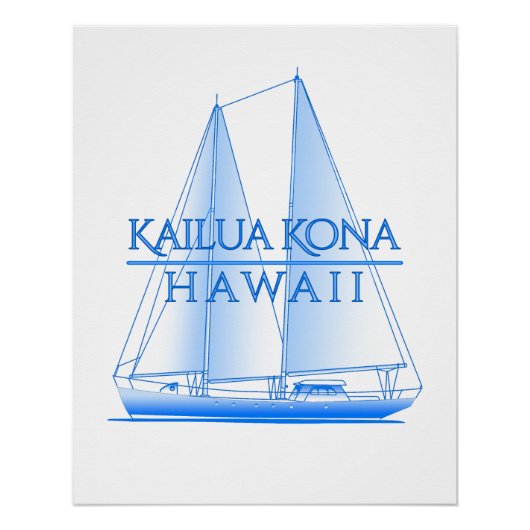 Poster Voile nautique côtière de Kailua Kona (Devant)