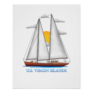 Poster Voile nautique côtière des îles Vierges américaine