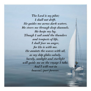 Poster Voilier avec texte d'inspiration nautique