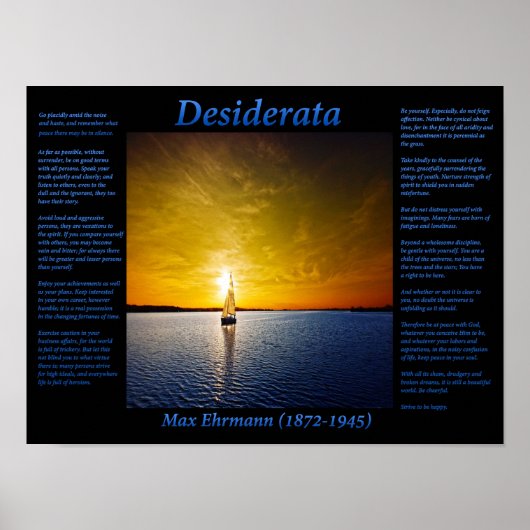 Poster Voilier en bleu (Devant)