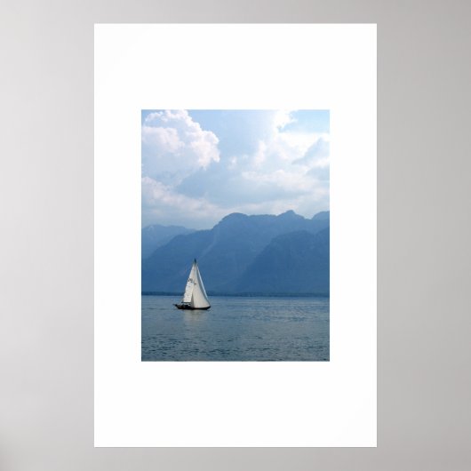 Poster Voilier, Lac Léman, Suisse (Devant)