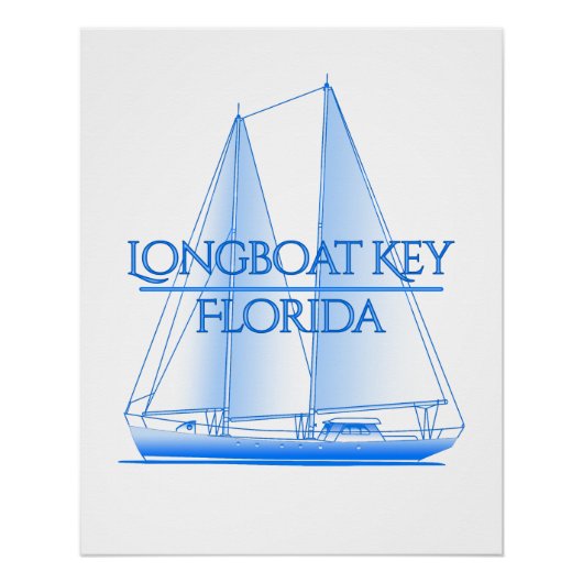 Poster Voilier Nautique Longboat Key Côtier (Devant)