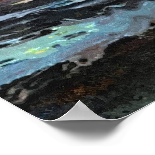 Poster Voilier navigant en mer (abstrait) (Coin)