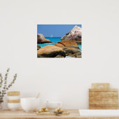 Poster Voilier passant devant la plage (Cuisine)