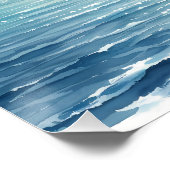 Poster Voilier Solitaire à l'Horizon Bleu (Coin)