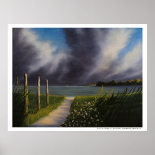 Poster : "Voilier vers la péninsule Bleue" (Devant)