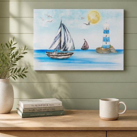 Poster Voiliers dans un océan bleu