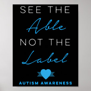 Poster Voir Able Not The Étiquette Autism Down Syndrome A
