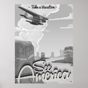 Poster Voir America Vintage Cartoon