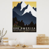 Poster Voir Amérique Bienvenue au Montana (Cuisine)