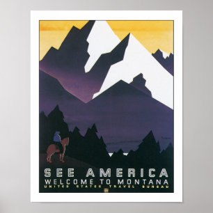 Poster Voir Amérique - Bienvenue au Montana
