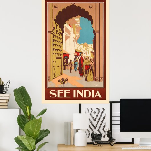 Poster Voir Inde (Bureau à domicile)