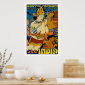 Poster Voir Inde ~ Ajanta Frescoes (Cuisine)
