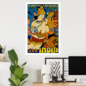 Poster Voir Inde ~ Ajanta Frescoes (Bureau à domicile)
