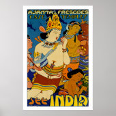 Poster Voir Inde ~ Ajanta Frescoes (Devant)