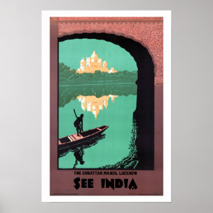 Poster Voir Inde Chattar Manzil - Vintage voyage