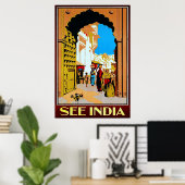 Poster Voir Inde ~ Vintage voyage (Bureau à domicile)