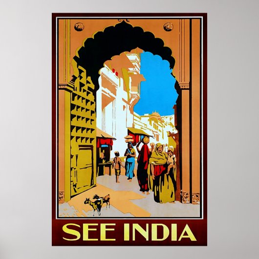 Poster Voir Inde ~ Vintage voyage (Devant)