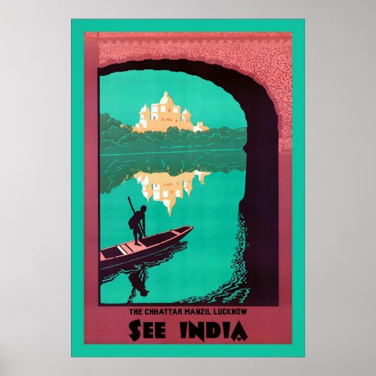 Poster Voir Inde ~ Vintage voyage (Devant)