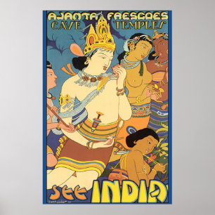 Poster Voir l'affiche de Vintage voyage de temples de