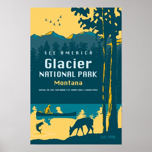 Poster Voir l'affiche de voyage de l'America - Glacier Na (Devant)