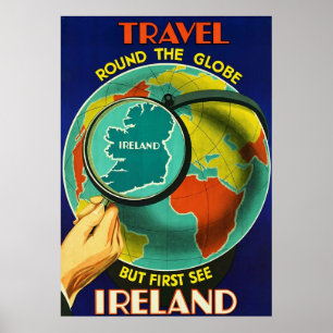 Poster Voir l'affiche de voyage d'Irlandais de ~Vintage
