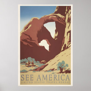 Poster Voir l'affiche de voyage vintage personnalisée des