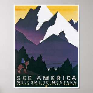 Poster Voir l'Amérique ~ Bienvenue au Montana