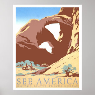 Poster Voir l'Amérique voyager WPA 1939