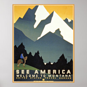 Poster Voir le voyage WPA de montagnes de l'Amérique