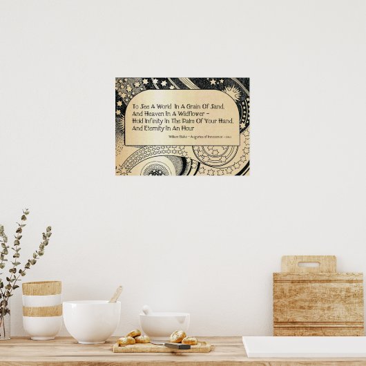 Poster "Voir Un Monde Dans Un Grain De Sable" Or (Cuisine)