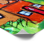 Poster Voisin Chat sur un Trampoline (Coin)