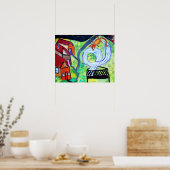 Poster Voisin Chat sur un Trampoline (Cuisine)