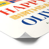 Poster Voisinage coloré fête d'anniversaire (Coin)