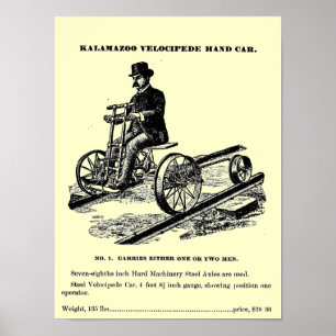 Poster Voiture à main KALAMAZOO Velocipede 1887