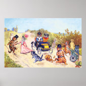 Poster Voiture à moteur chats Louis Wain (Devant)