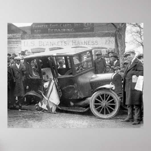 Poster Voiture ancienne détruite, années 1920 (Devant)