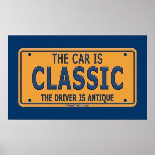Poster Voiture antique de classique de conducteur