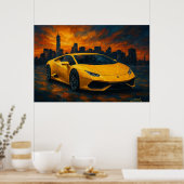 Poster Voiture Apex Sunset (Cuisine)