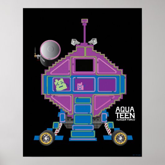 Poster Voiture Aqua Ado Hunger Force Mooninites (Devant)
