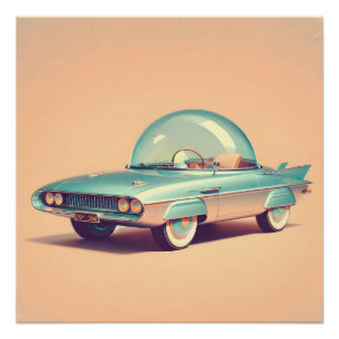 Poster Voiture Atomique Futuriste Blaster à Bulles