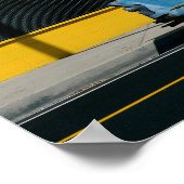 Poster Voiture bleu rouillé et mur jaune (Coin)