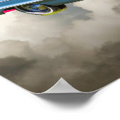 Poster Voiture Chevrolet Impala 1964 Et Drapeau Américain (Coin)