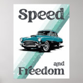 Poster Voiture classique avec typographie. (Devant)