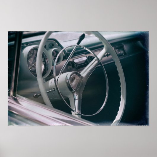 Poster Voiture Classique Intérieur Rétro Automobile Du Mi (Devant)