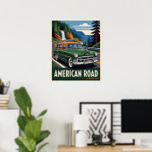 Poster Voiture Classique Oregon Road (Bureau à domicile)