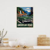 Poster Voiture Classique Oregon Road (Cuisine)