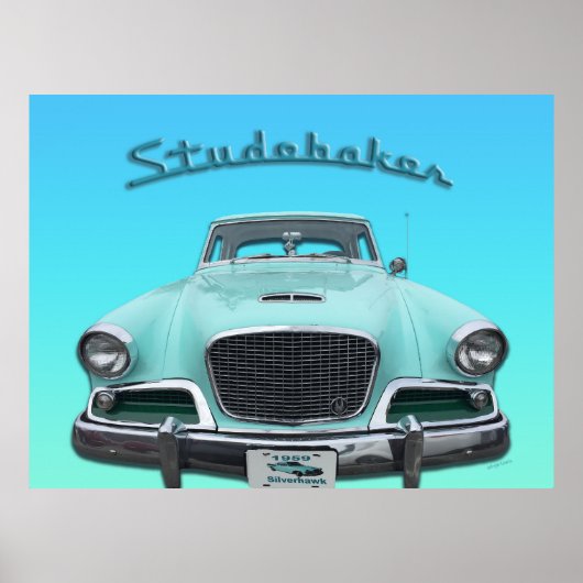 Poster Voiture classique Vintage Studebaker Silver Hawk 1 (Devant)