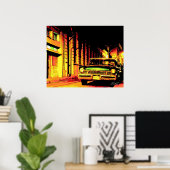 POSTER VOITURE CUBA VINTAGE (Bureau à domicile)