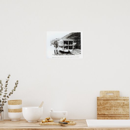 Poster Voiture d'ambulance sur l'un des chemins de fer lé (Cuisine)